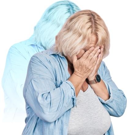 Person som upplever stress och mental överbelastning